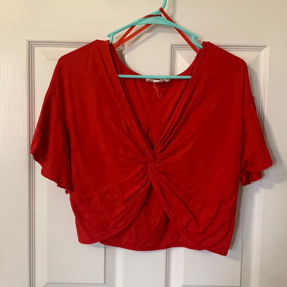 Cropped red top